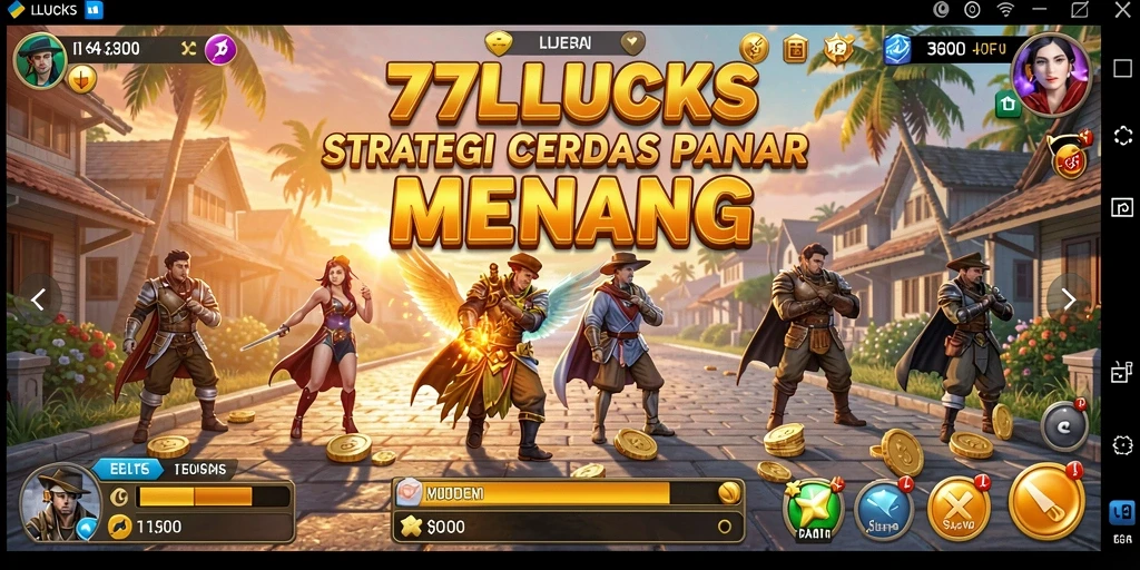 Screenshot utama dari gameplay 77LUCKS yang menampilkan strategi mendebarkan.