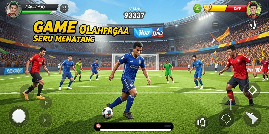 Tampilan gameplay seru dari 93337 yang menampilkan pertandingan olahraga.