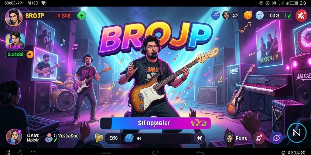 Tampilan gameplay BROJP yang menampilkan pengalaman bermain musik.