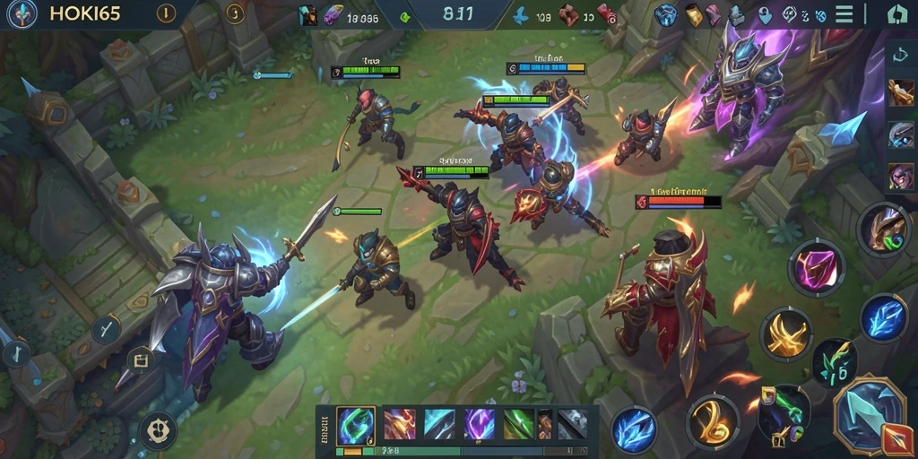 Tampilan gameplay menegangkan dalam HOKI65 dengan karakter beragam.