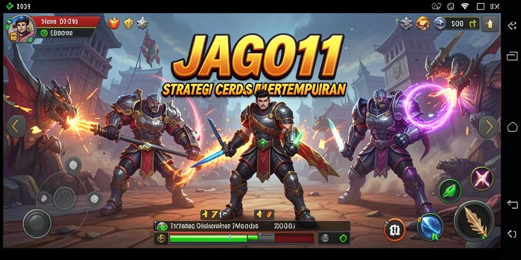 Screenshot gameplay JAGO11 menunjukkan aksi strategi yang intens.