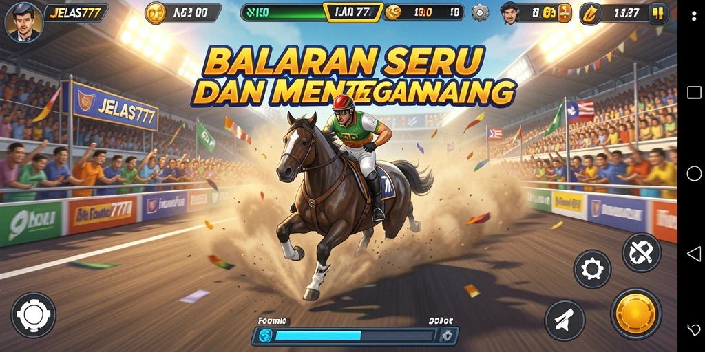 Screenshot gameplay JELAS777 yang menunjukkan aksi balapan yang seru.
