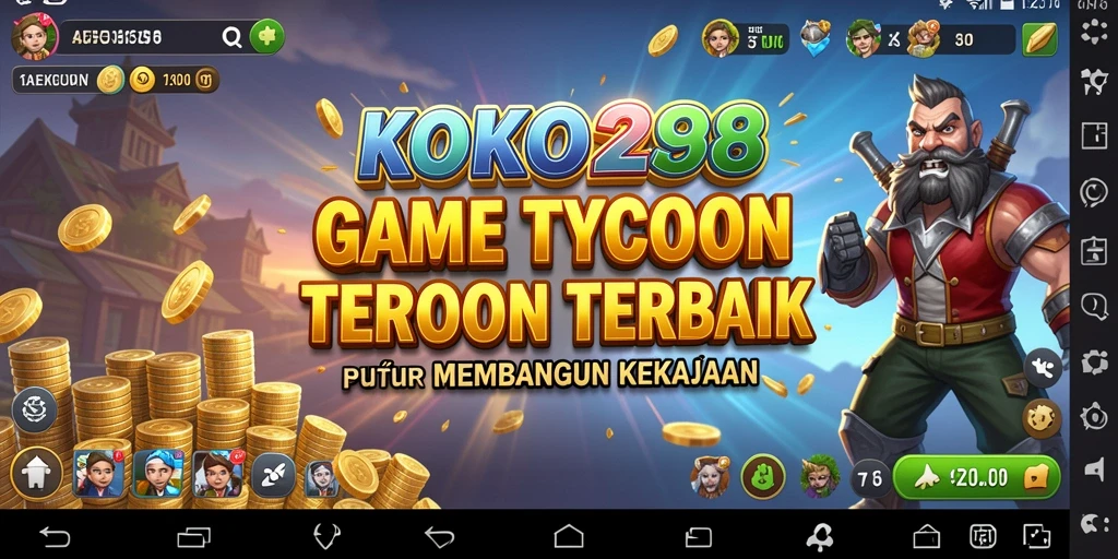 Tampilan gameplay KOKO288 yang memukau dengan elemen manajemen bisnis.
