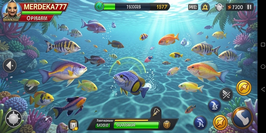Tampilan gameplay MERDEKA777 yang mendebarkan dan penuh warna.