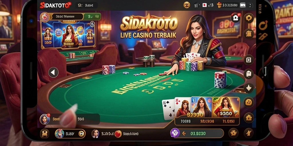 Tampilan gameplay menarik dari aplikasi SIDAKTOTO yang menyajikan dealer langsung.