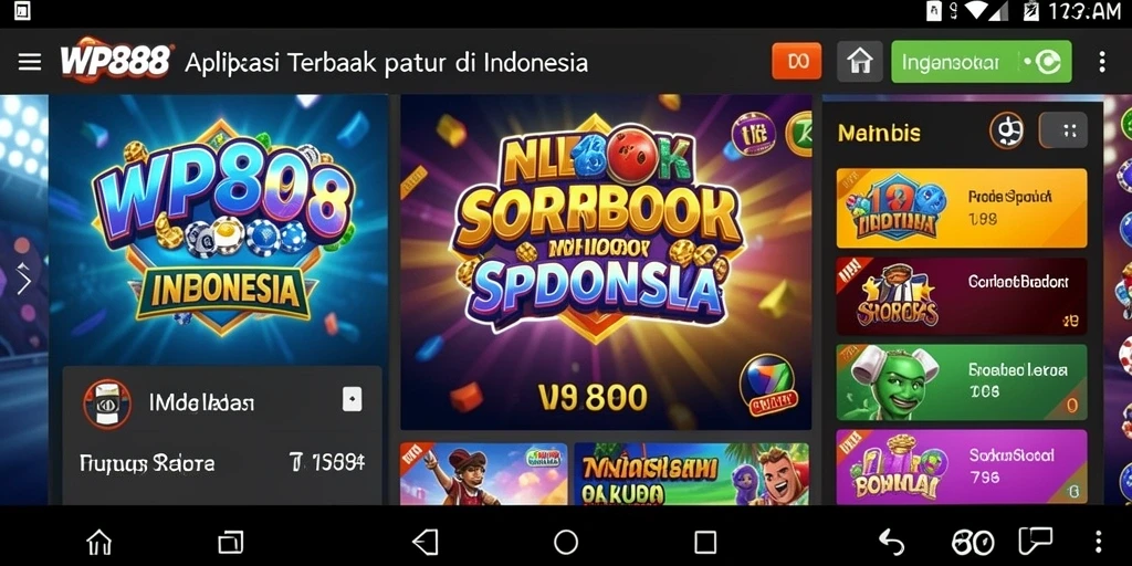 Screenshot WP888 menampilkan antarmuka taruhan yang interaktif dan menarik.