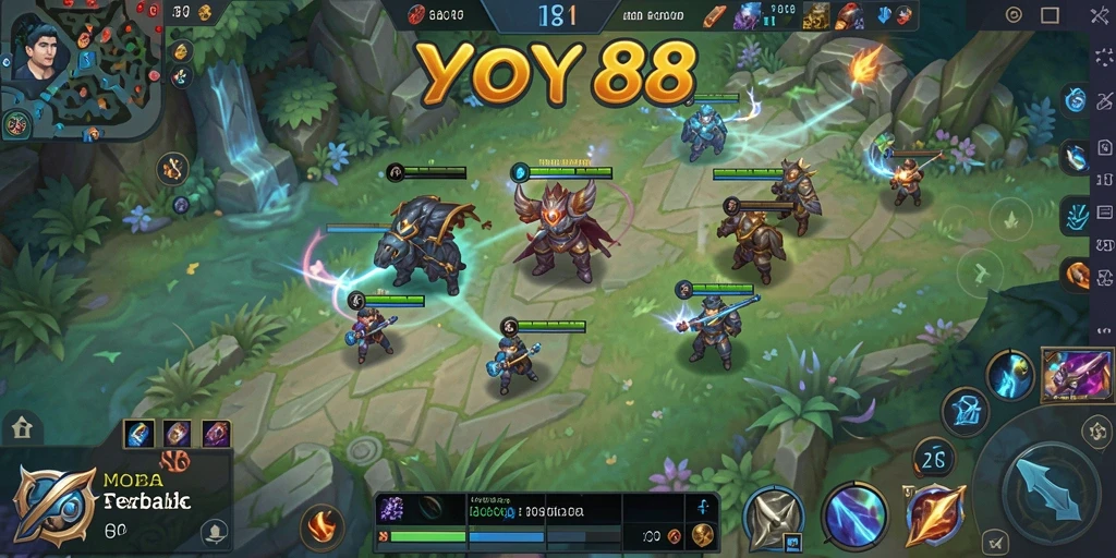Tangkapan layar gameplay seru dari YOYO88 MOBA.