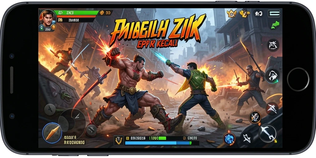 Tampilan gameplay ZK3 dengan aksi pertarungan yang seru.